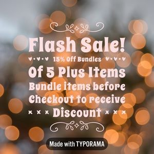 😍🎉 GET 15% OFF BUNDLES 🎉